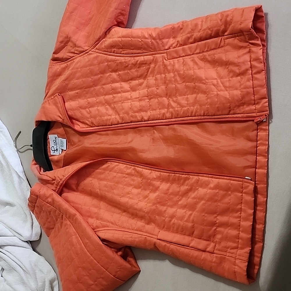 Lilly Pulitzer Quilted Orange Light Jacket Sz S